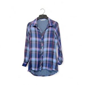 Mountain Khakis Plaid Shirt Navy & Pink Size S